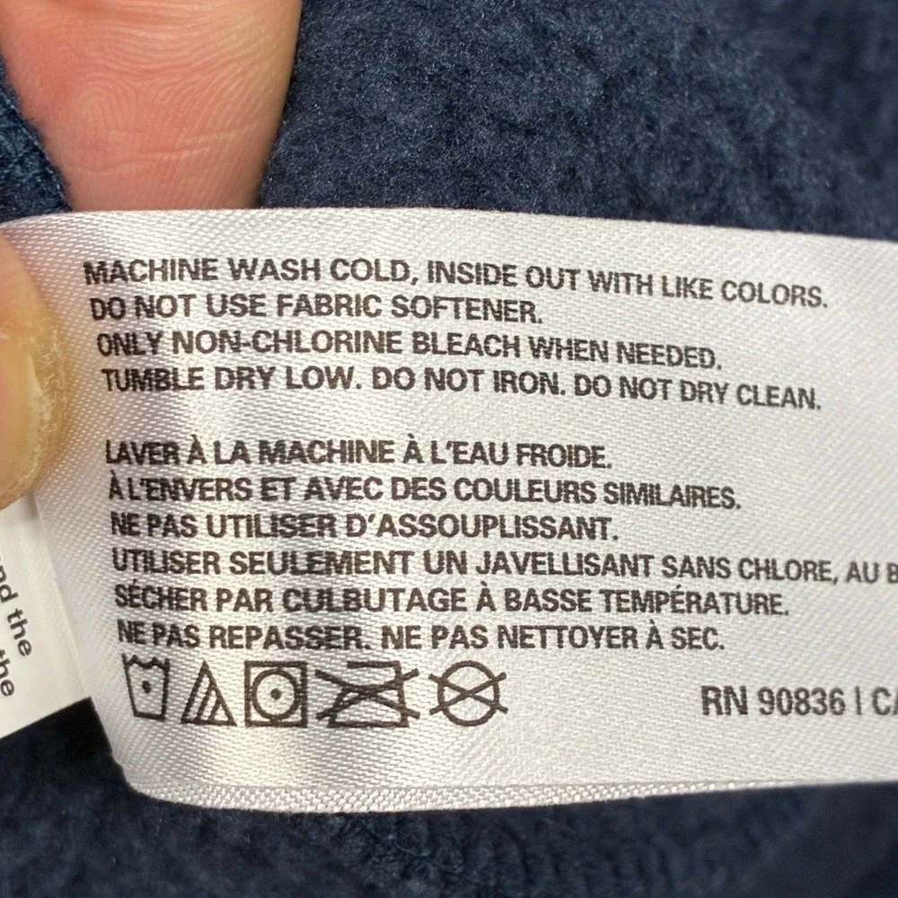 Eddie Bauer Fleece Jacket Sweater Full Zip Mock Neck Men's XL Blue Casual NWT - Picture 8 of 14